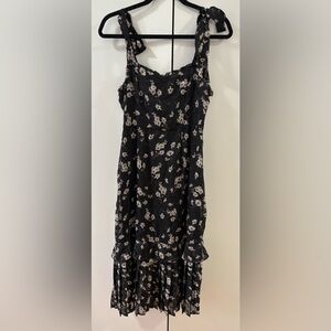 Black white pink beige floral lulu dress